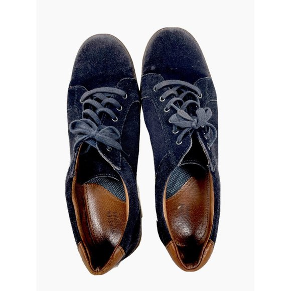 Johnston & Murphy Shoes Johnson Murphy Mcguffey 5 Med Tennis Suede Shoeblue Lace Up Euc